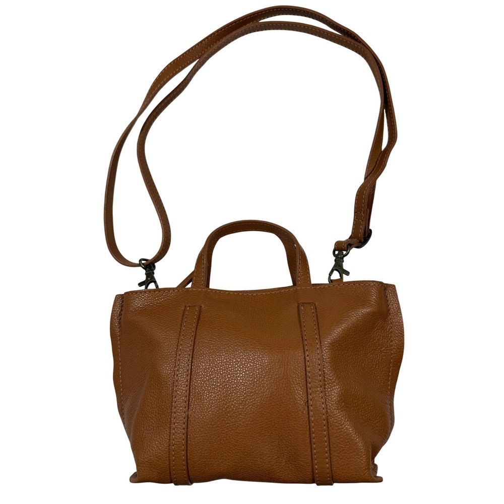 Anthropologie‎ Brown Genuine Leather Mini Tote Crossbody Bag